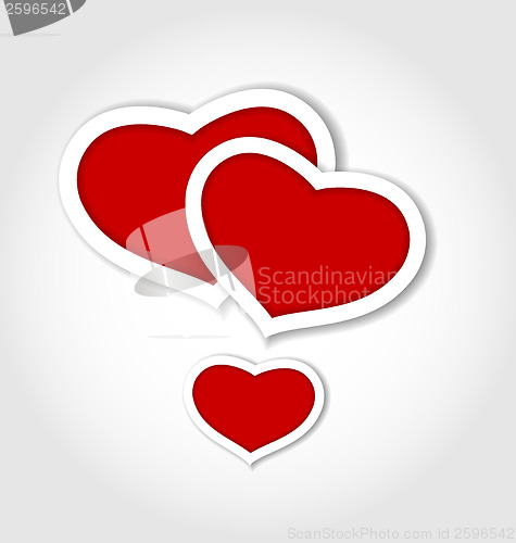 Image of Hearts from paper Valentines day card