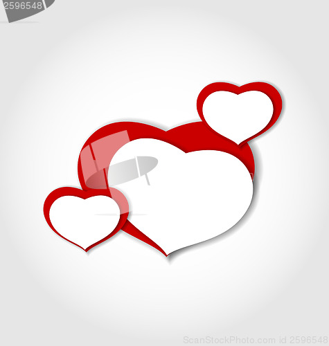 Image of Valentine background made of hearts stickers