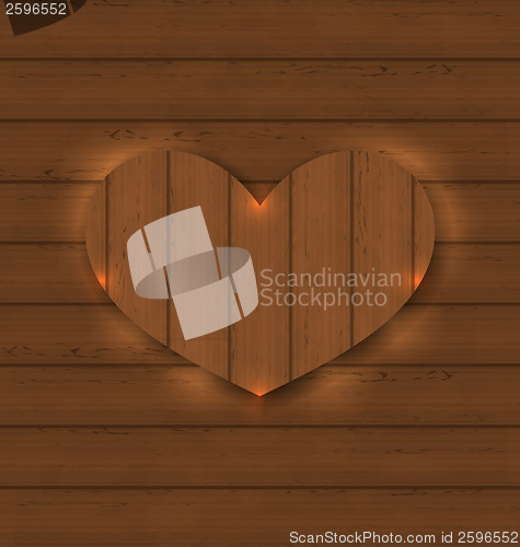 Image of Heart for Valentine Day on wooden texture