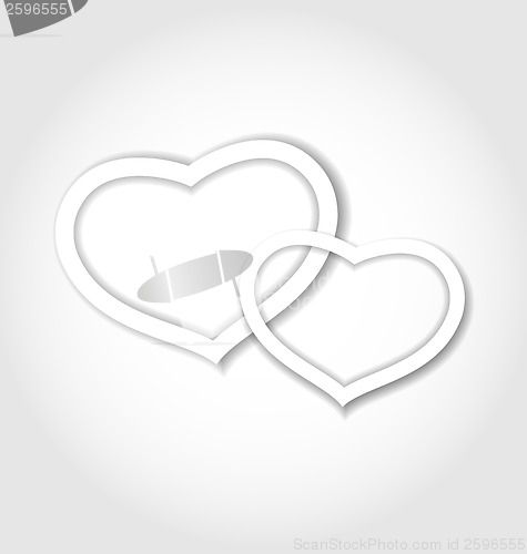 Image of Paper hearts for Valentine Day for design card 