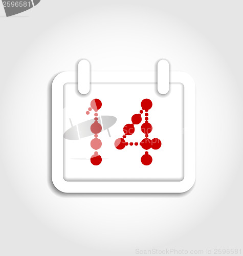 Image of Calendar icon for Valentines day on 14th february