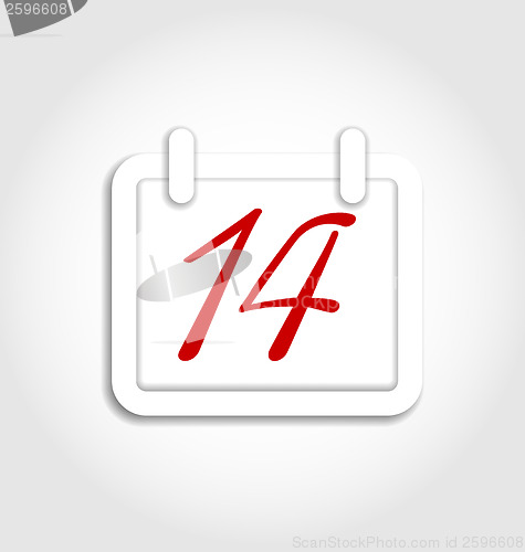 Image of Calendar icon for Valentines day on 14th february