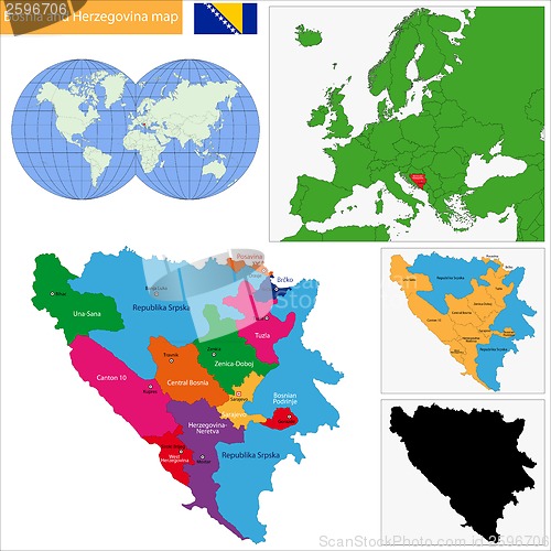 Image of Bosnia and Herzegovina map