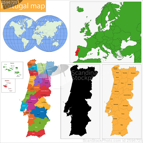 Image of Portugal map