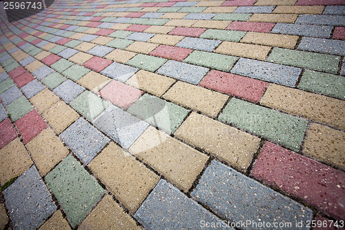 Image of Colorful concrete brick pavement