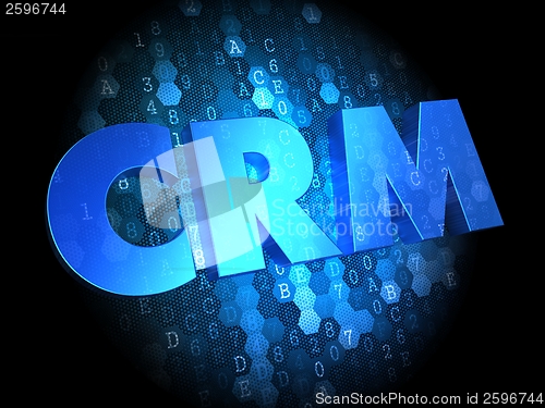 Image of CRM on Dark Digital Background.