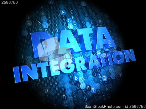 Image of Data Integration on Dark Digital Background.