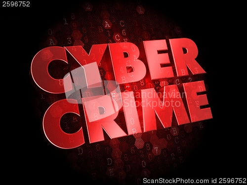 Image of Cyber Crime on Dark Digital Background.
