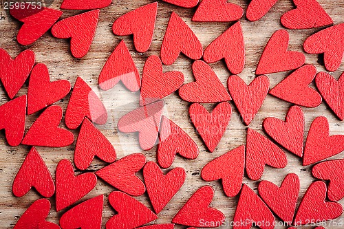 Image of wooden hearts background