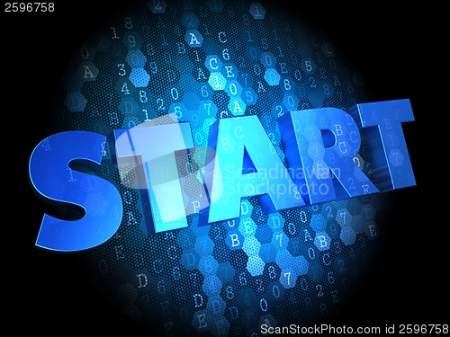 Image of Start on Dark Digital Background.