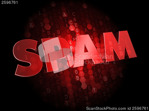 Image of Spam on Dark Digital Background.