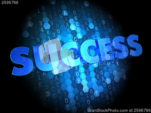 Image of Success on Dark Digital Background.