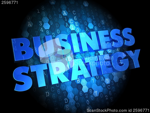 Image of Business Strategy on Dark Digital Background.