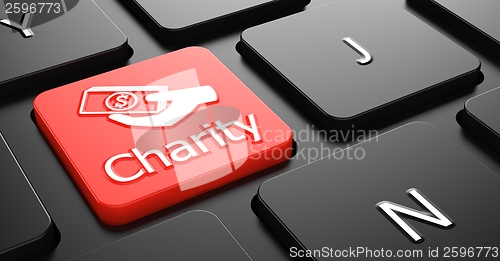 Image of Charity on Red Keyboard Button.