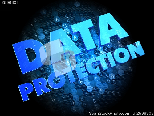 Image of Data Protection on Dark Digital Background.