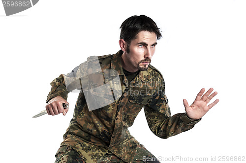 Image of Self defense instructor with knife