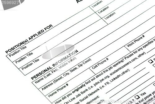 Image of Empty application form