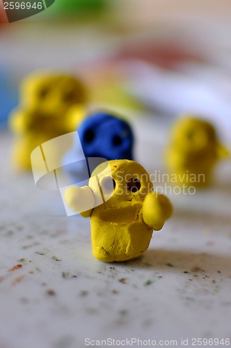 Image of Plasticine monsters. Children's creativity.