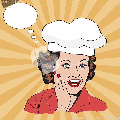 Image of Lady Chef,  retro illustration