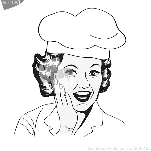 Image of Lady Chef,  retro illustration