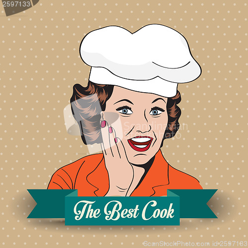 Image of Lady Chef,  retro illustration