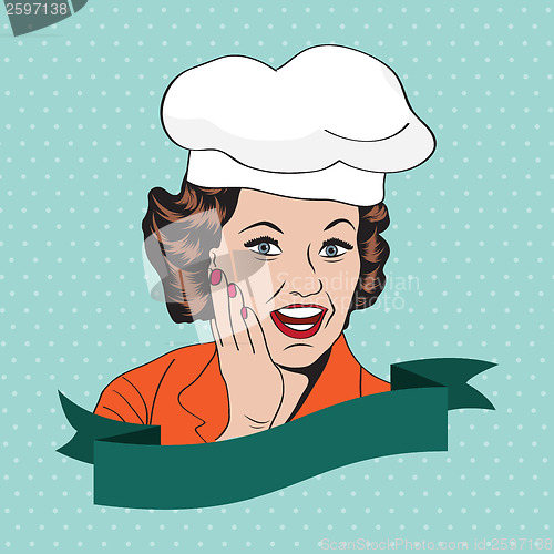 Image of Lady Chef,  retro illustration