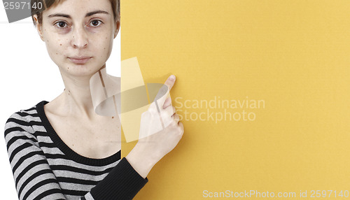 Image of Woman holding a paper