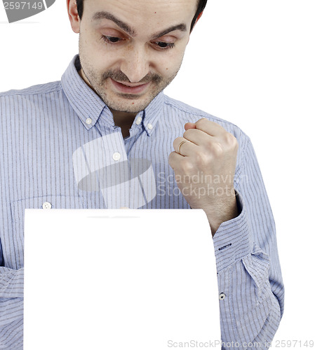 Image of Man holding a paper