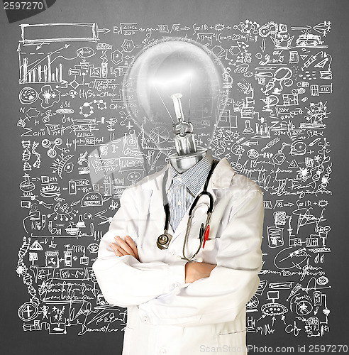 Image of Lamp Head Doctor Man With Stethoscope