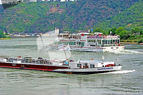 Image of Ships on Rhine river