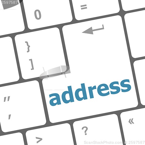 Image of address button on the keyboard close-up