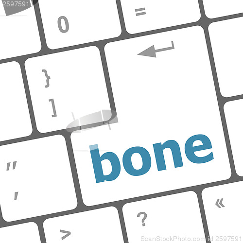 Image of bone button on computer pc keyboard key