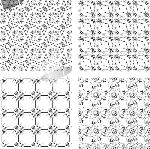 Image of seamless patterns set