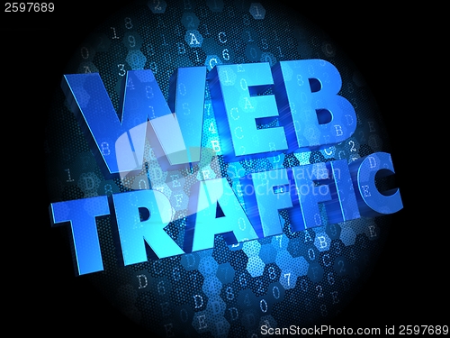 Image of Web Traffic on Dark Digital Background.