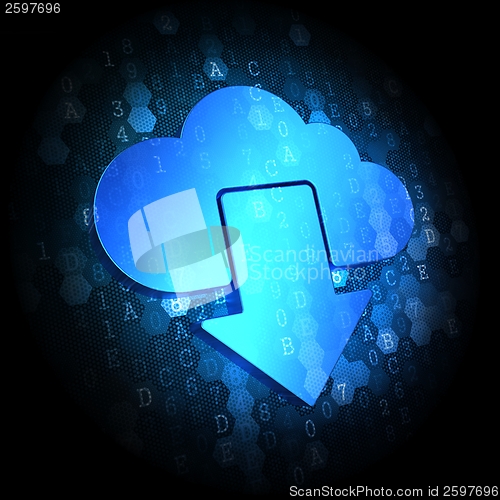 Image of Cloud Icon on  Digital Background.