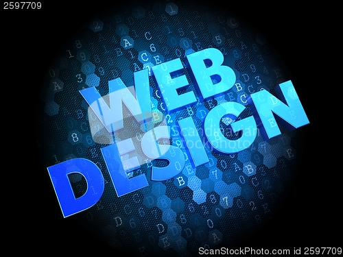 Image of Web Design on Dark Digital Background.