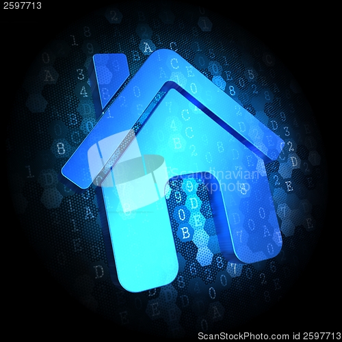 Image of Home Icon on Digital Background.