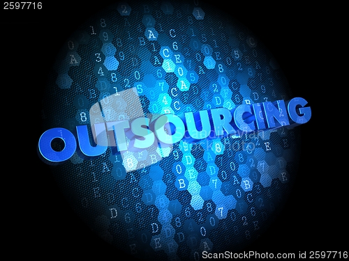 Image of Outsourcing Concept on Digital Background.