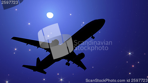Image of Plane in the night sky