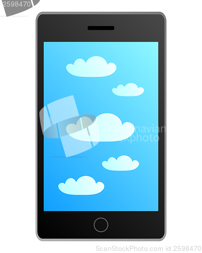Image of Smartphone in cloud