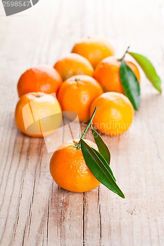 Image of tangerines with leaves 