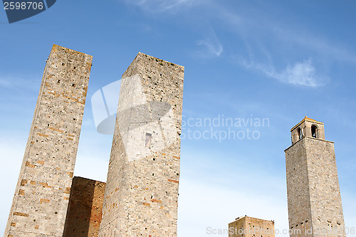 Image of San Giminiano towers in Tuscany, Italy