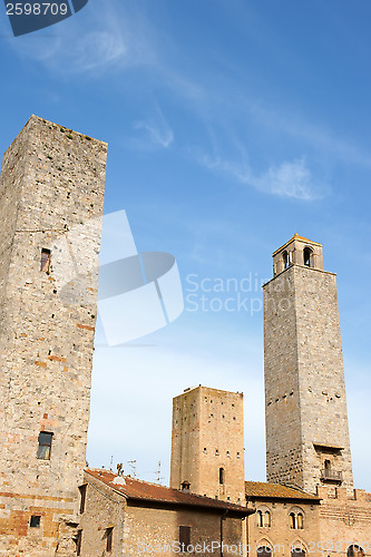 Image of San Giminiano towers in Tuscany, Italy