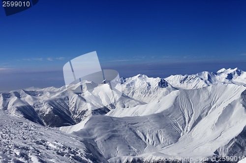 Image of View on off-piste slopes and blue sky