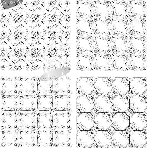 Image of Geometric seamless patterns set, backgrounds collection