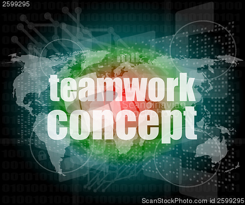 Image of teamwork concept - business growth on touch screen