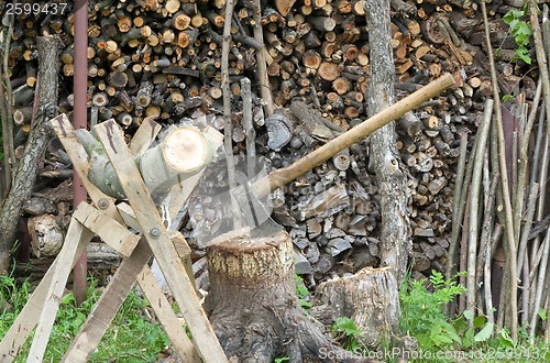 Image of Wooden log shed