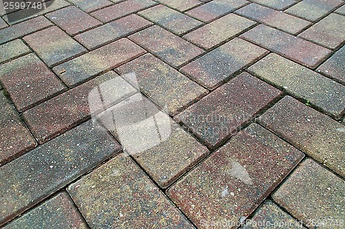 Image of criss cross brick sidewalk