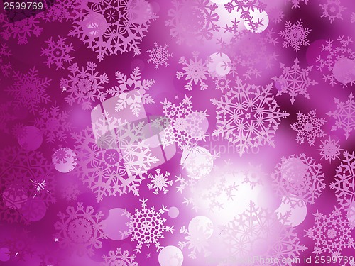 Image of Pink Christmas background with snowflakes. EPS 10