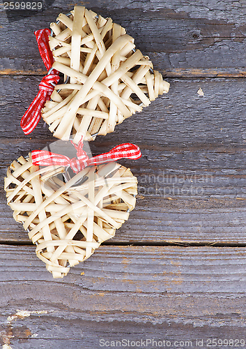 Image of Two Wicker Hearts